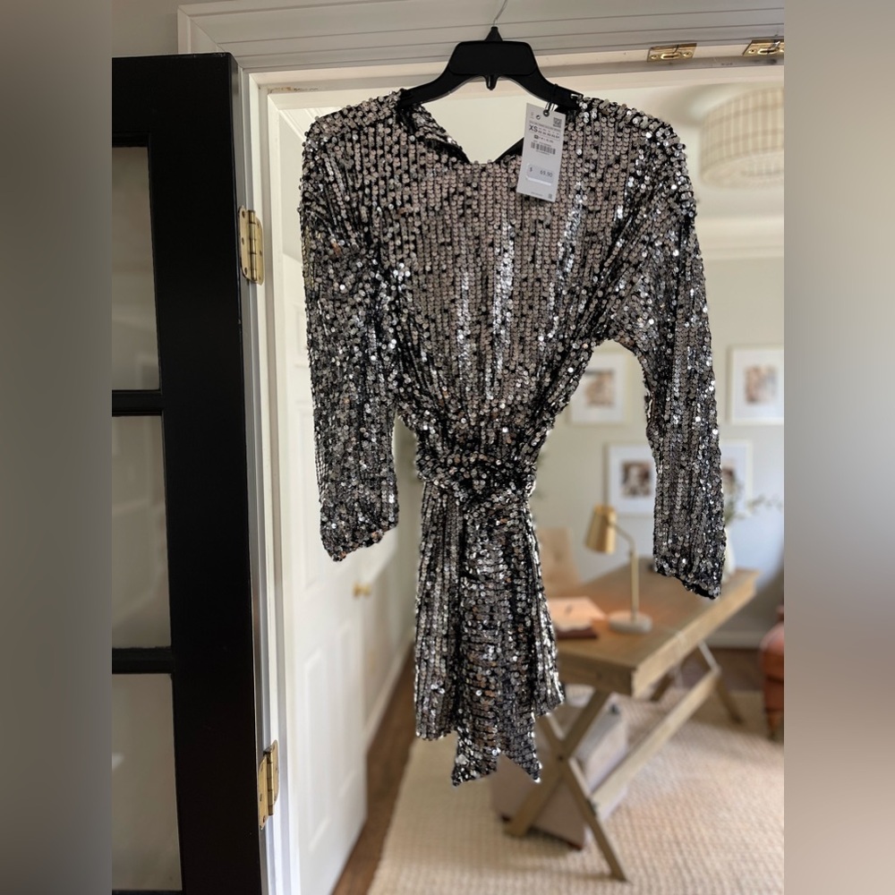 Zara sequin mini dress NWT